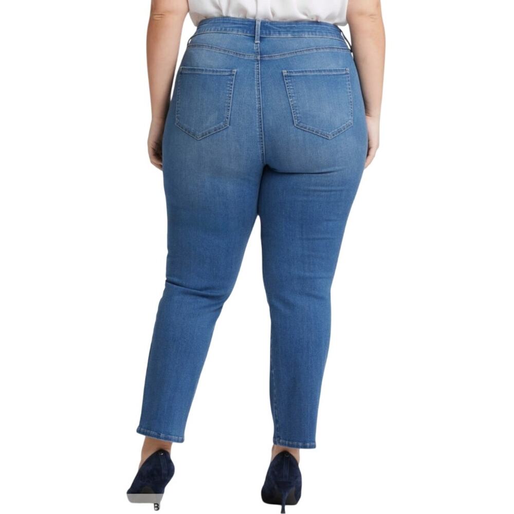 NYDJ Jeans Marilyn Straight ankle denim blue plus size 28W NEW - Picture 9 of 10